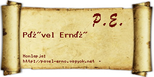 Pável Ernő névjegykártya