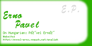 erno pavel business card